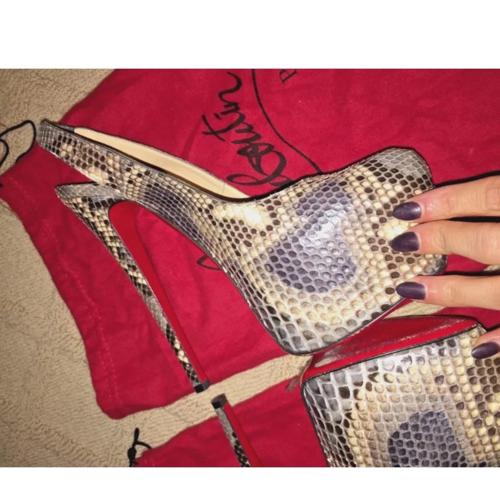 Christian Louboutin Python Slingbacks 37 - image 2